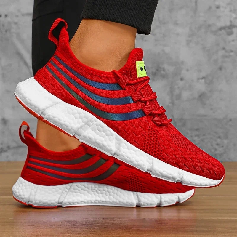 Men Shoes Breathable Classic Running Sneakers for Man Outdoor Light Comfortable Mesh Shoes Slip on Walking Shoes Tenis Masculino White Flat Casual Shoes