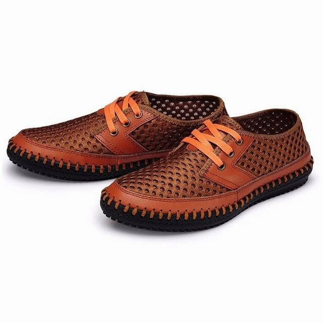 Goth Shoes Flats Men Summer mesh shoes