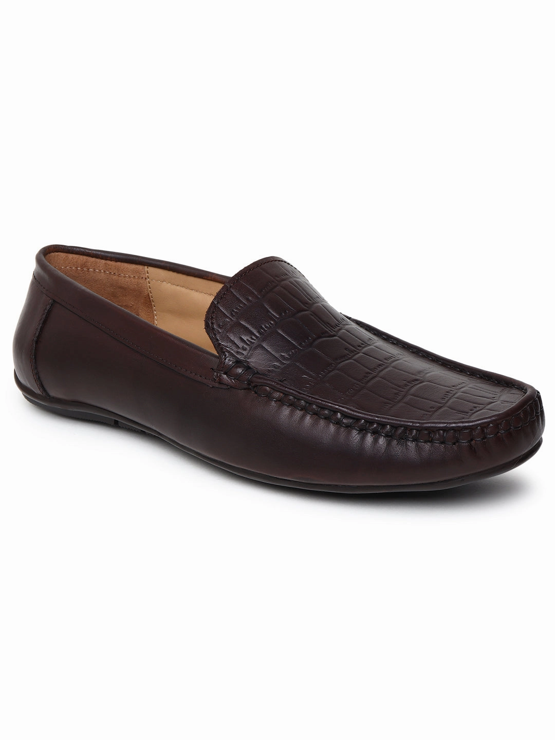 Gel-nyc Casual Shoes Men Texture Genuine Leather Brown Loafers