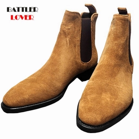 Mens Boots Men Chelsea Boots Ankle Boots Plus Velvet High-top Martin Boots Outdoor Walking Shoes Man Wear Resistant Casual Shoes Flat Lace Up Shoes