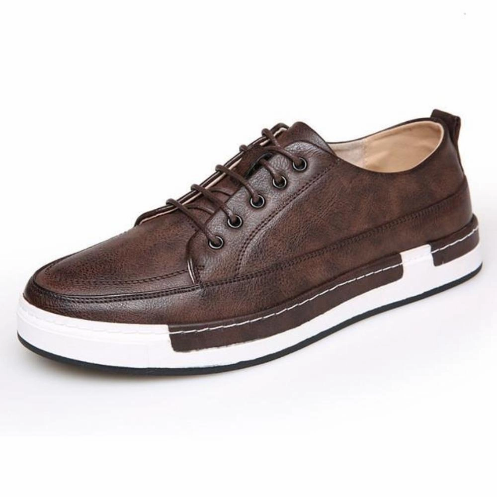 Mens Casual Breathable Leather Lace Up Shoes Iconic Casual Shoes