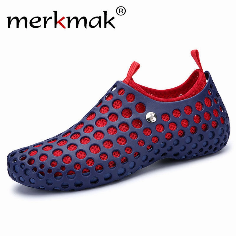 Healed Sneakers Merkmak 2017 Shoes Men Summer Sandals Breathable Soft Flats Driving Fretwork Chaussures Homme Water Fishing Zapatos Masculinos
