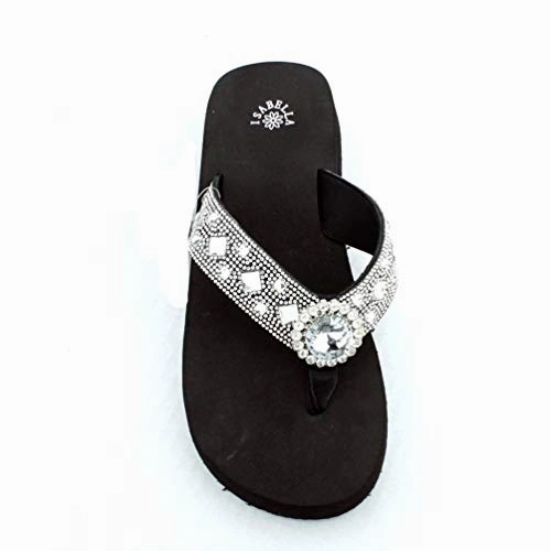 Premium Western Rhinestone Sun Floral Concho Blingbling Flip Flops S055 J Bay Flip Flops