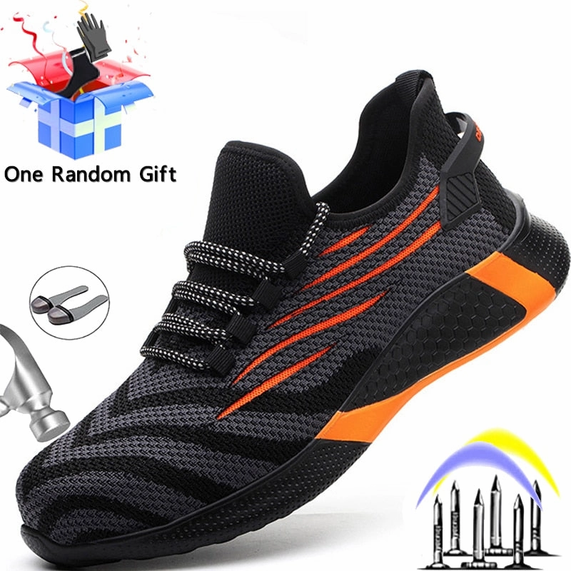 Heeled Shoes That Turn Into Flats MJYTHF Safety Shoes Men Puncture-Proof Work Sneakers