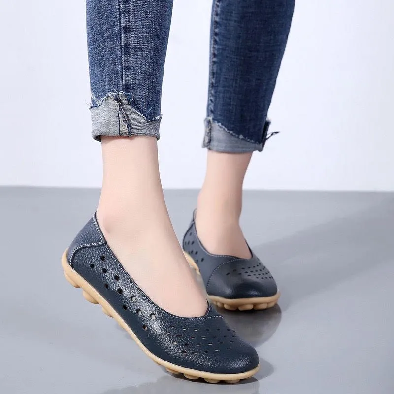 Women's Flat Comfortable Soft Leather Shoes Loafers Cranberry Twp