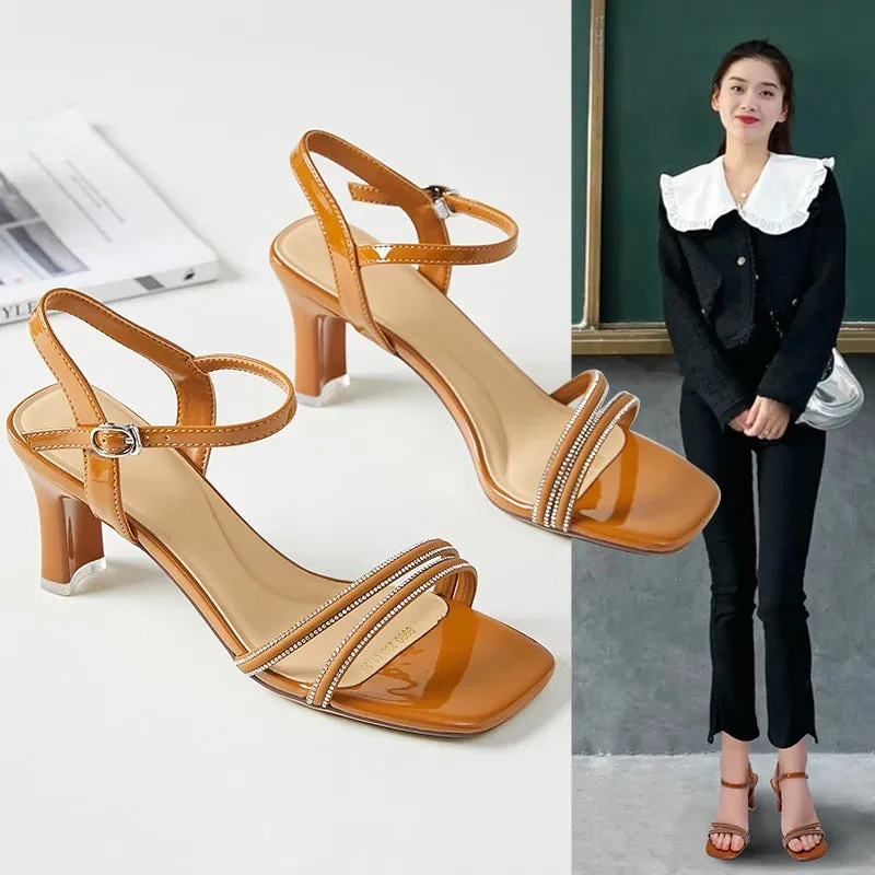 Sandals Infant MQTIME  - ladies lace-up high thin heels shoes stiletto open-toe women heeled sandals