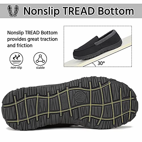 NCCB Mens Moccasin Slippers Memory Foam Microsuede Anti-skid Indoor Outdoor Casual House Slippers Summer Slippers
