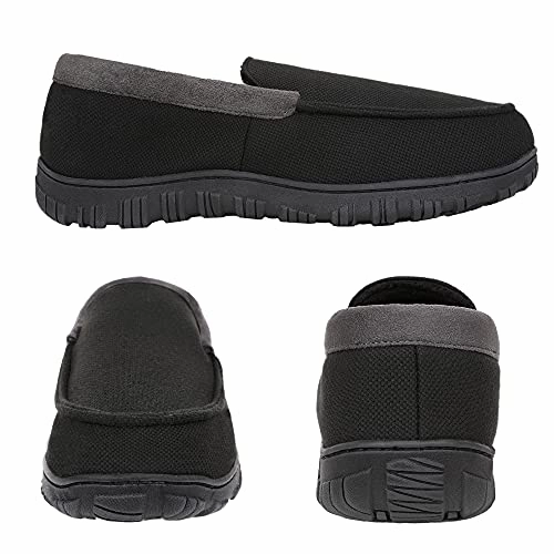 Wash Slippers With Rubber Soles NCCB Mens Moccasin Slippers Memory Foam Microsuede Anti-skid Indoor Outdoor Casual House Slippers