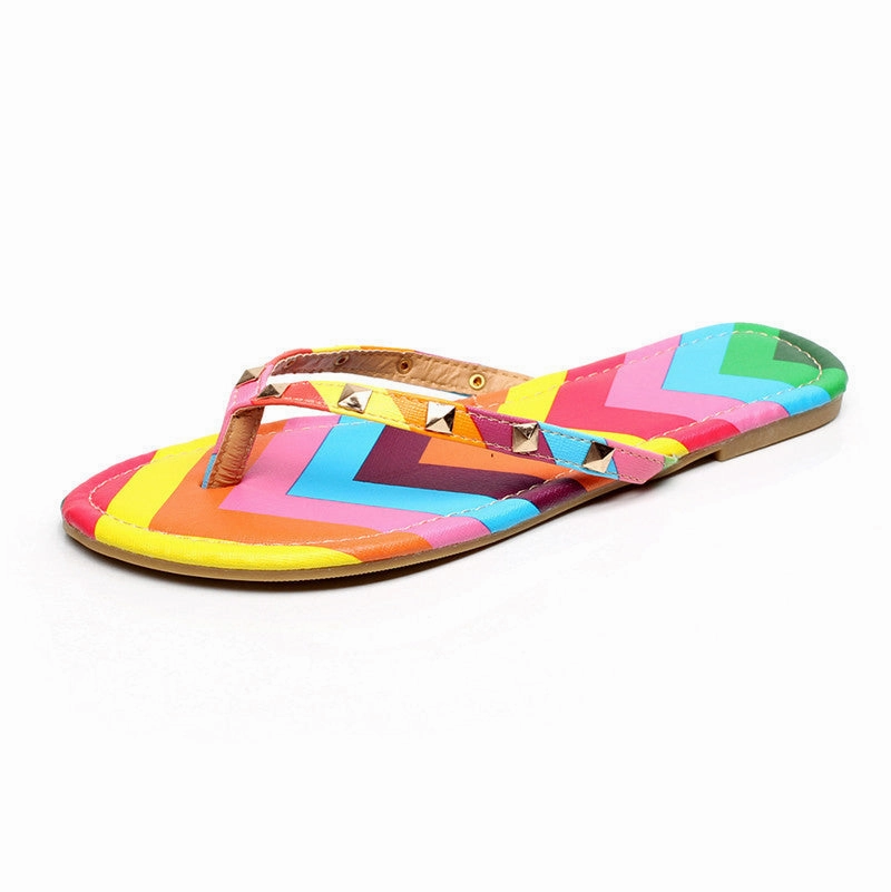 Rei Hoka Flip Flops New 2017 Summer Style Rainbow Flip Flops Sexy Slippers Free shipping