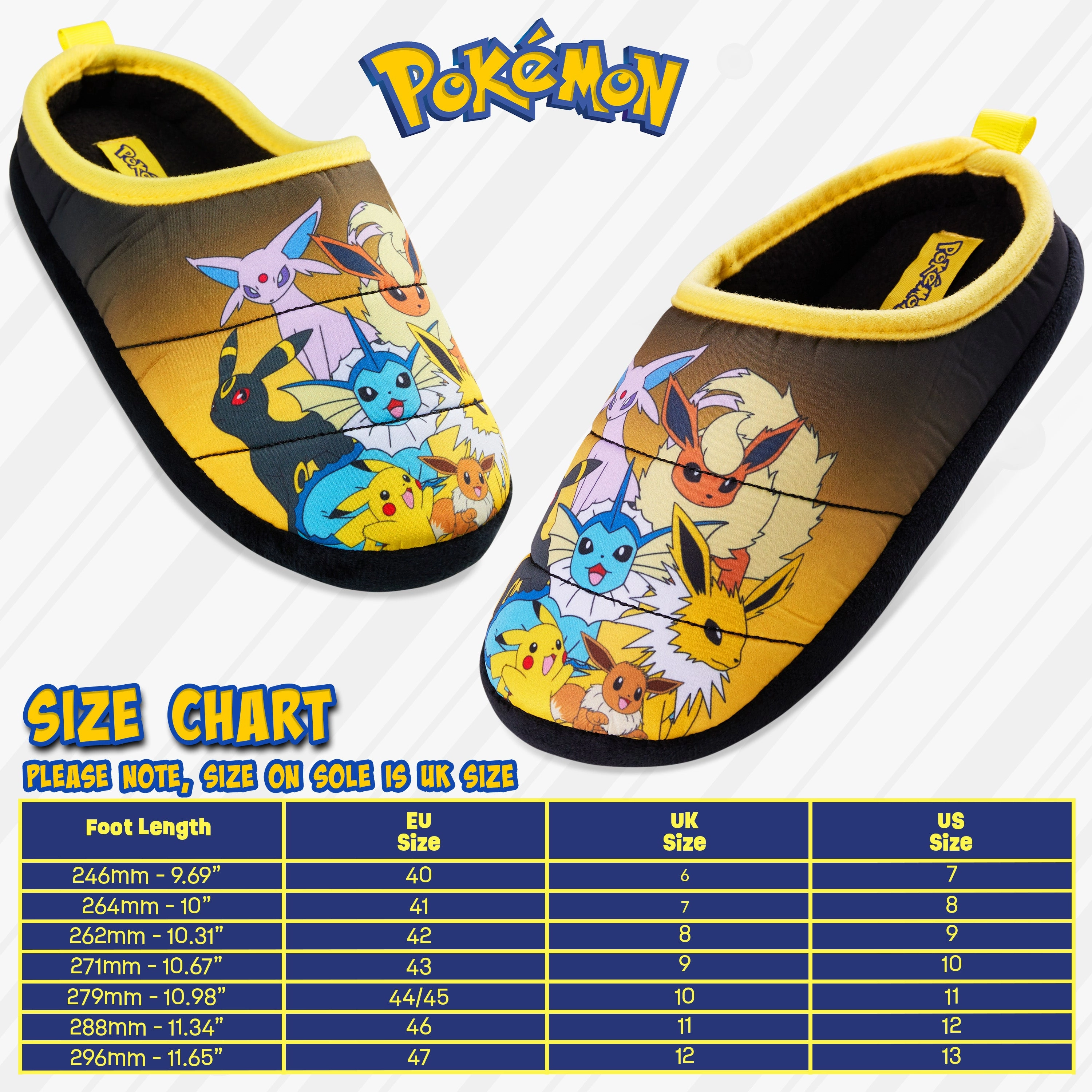 Slides Amazon Pokemon Mens Slippers, Cosy Slip-On House Shoes with Non-Slip Sole - Gifts for Men