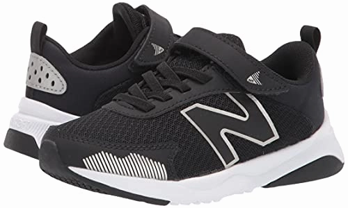 New Balance 3000 V6 Metal New Balance Kid's Dynasoft 545 V1 Hook and Loop Running Shoe, Black/White/Silver Metallic, 1.5 Little Kid