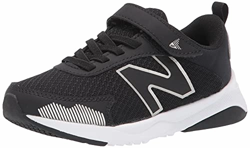 New Balance White Running Trainers New Balance Kid's Dynasoft 545 V1 Hook and Loop Running Shoe, Black/White/Silver Metallic, 1.5 Little Kid
