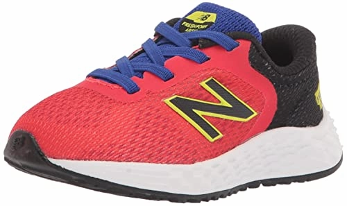 New Balance 480 Kawhi New Balance Kid's Fresh Foam Arishi V2 Bungee Running Shoe, Neo Flame/Black/Lemonade, 12.5 Little Kid