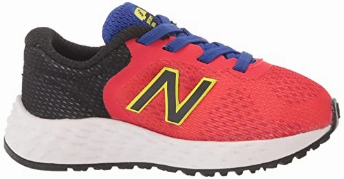 New Balance 410 V8 Women New Balance Kid's Fresh Foam Arishi V2 Bungee Running Shoe, Neo Flame/Black/Lemonade, 12.5 Little Kid