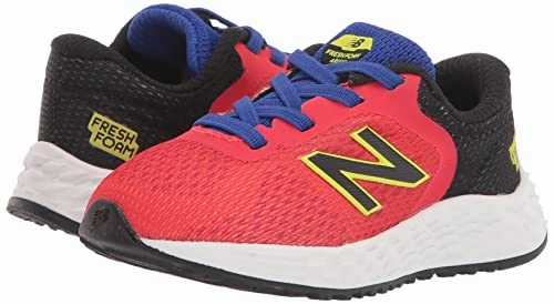 New Balance 9060 Beige Mujer New Balance Kid's Fresh Foam Arishi V2 Bungee Running Shoe, Neo Flame/Black/Lemonade, 12.5 Little Kid