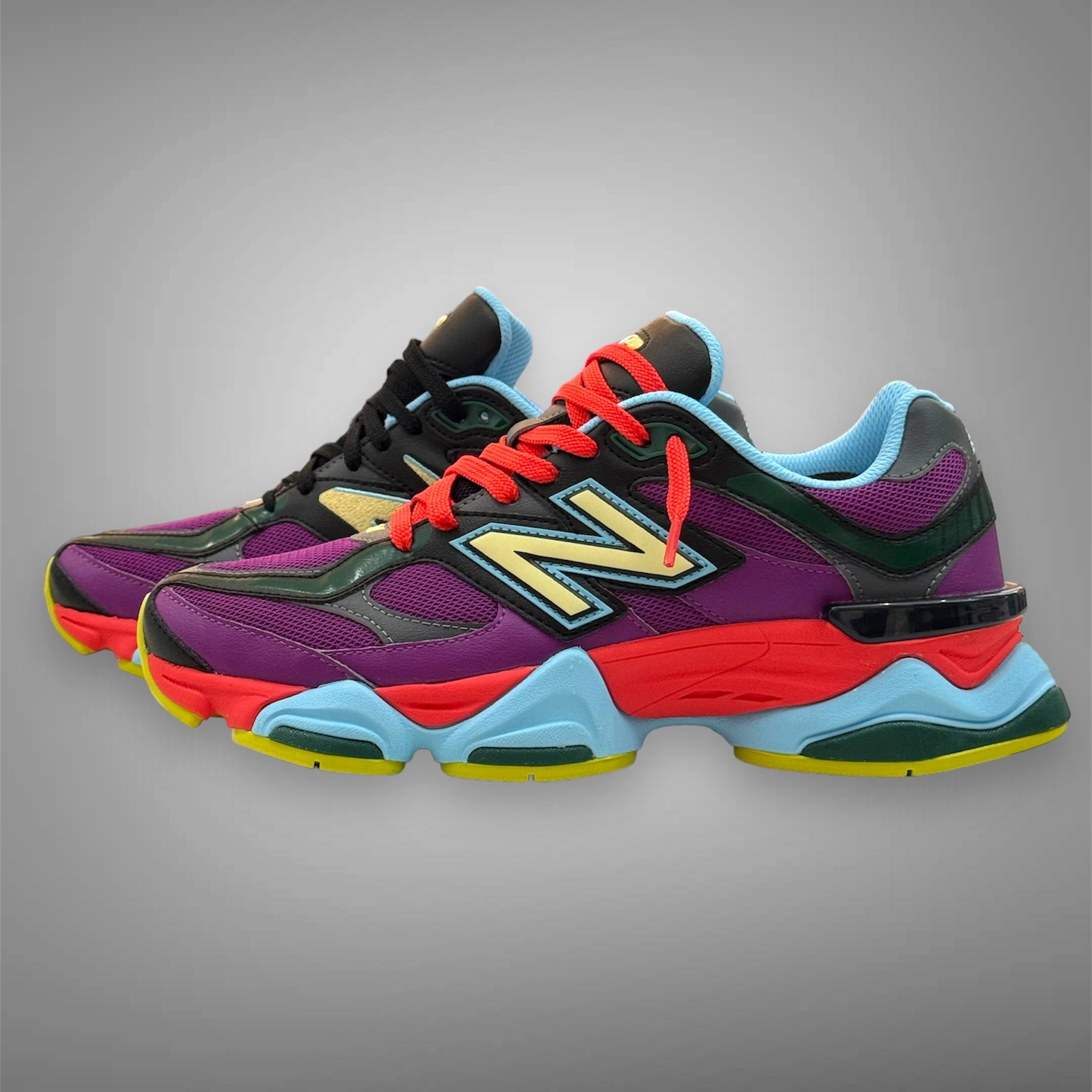 New Balance Hesi New Balance Men's 9060 Shoes - Purple Fuchsia / Blast Red / Washed Amber