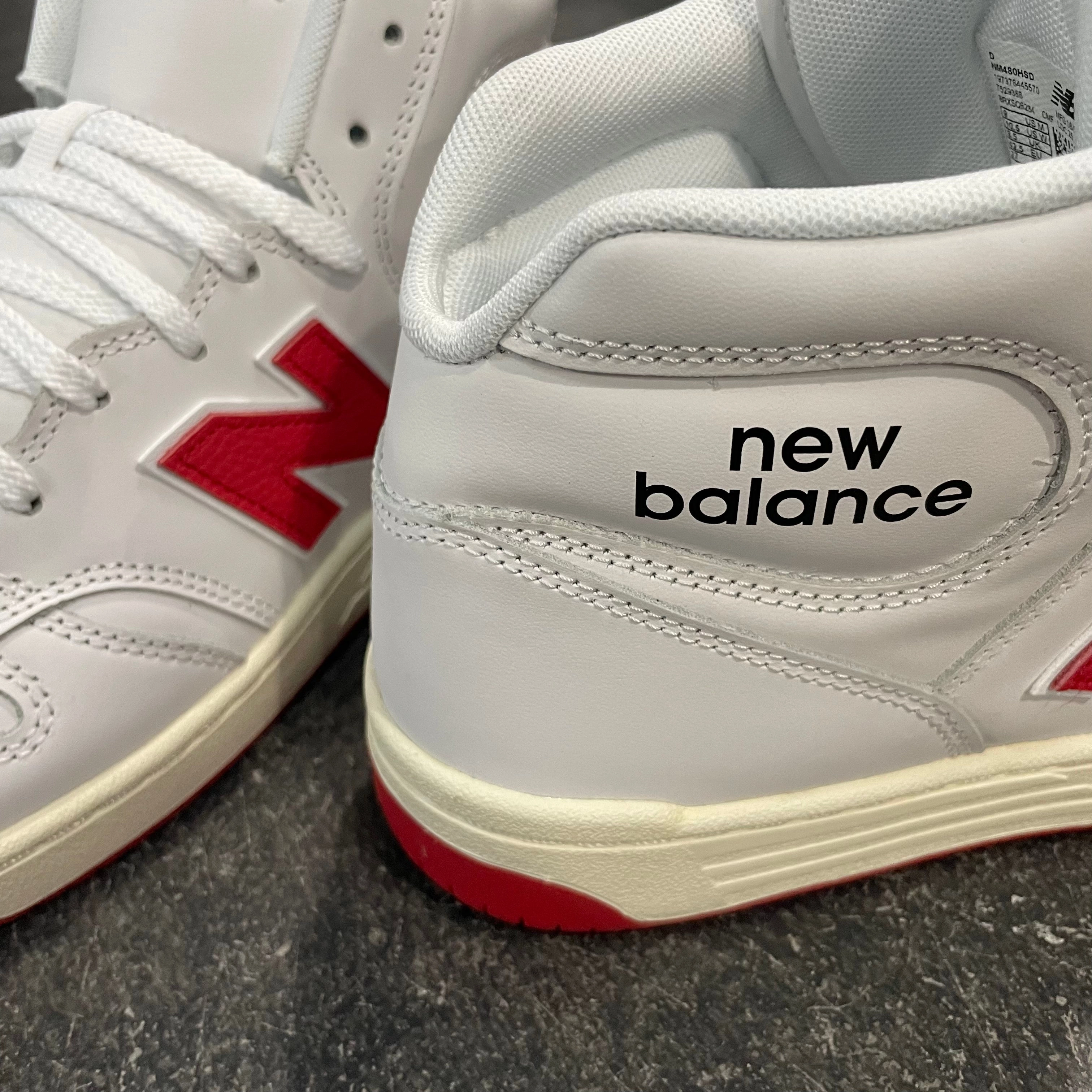 Gray New Balance Shoes For Men New Balance Numeric 480 High White/Red SALE