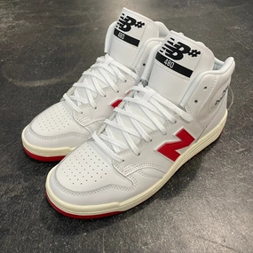 574 New Balance Leather New Balance Numeric 480 High White/Red SALE