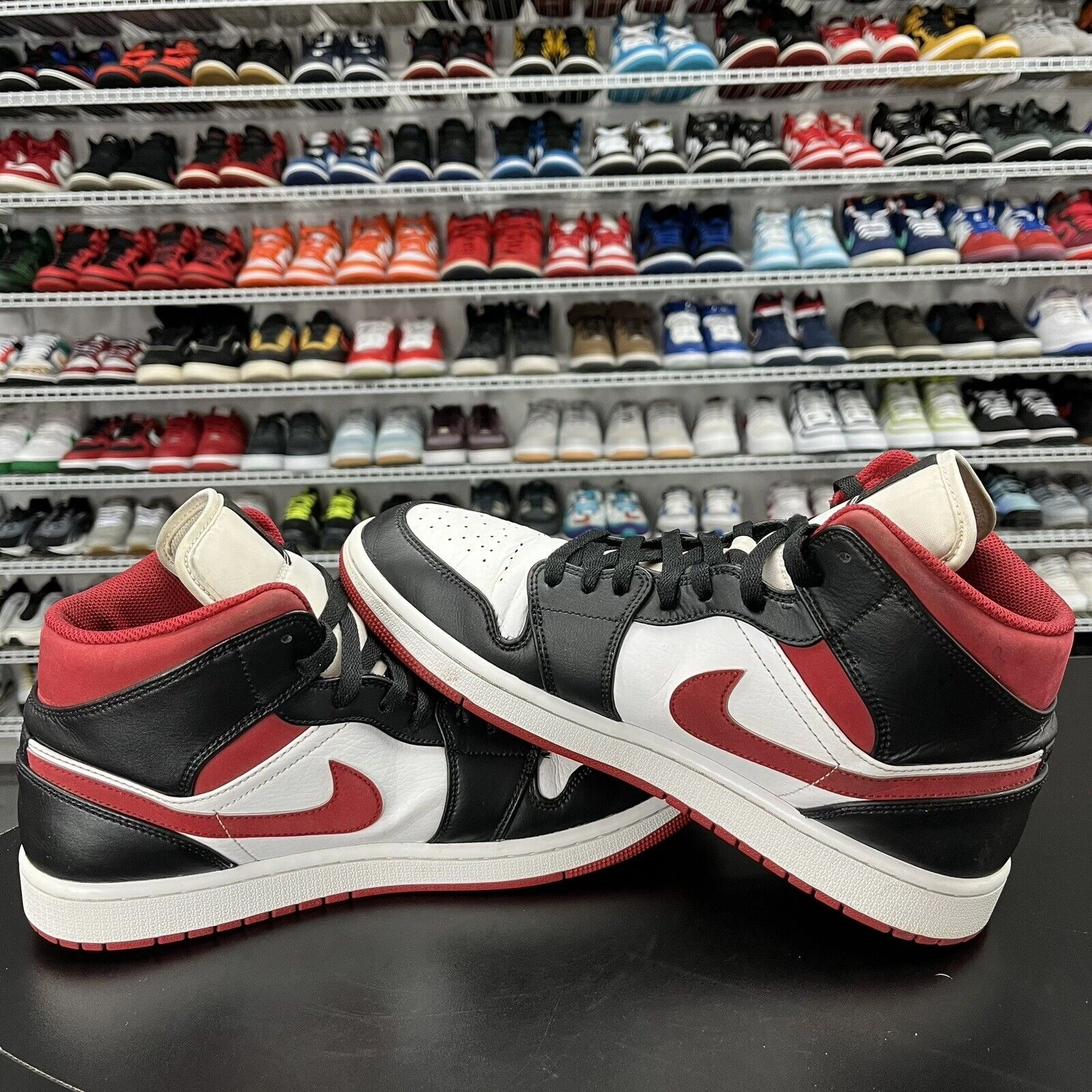 Nike Air Jordan 1 Mid Gym Red Black White 2023 554724-122 Men's Size 10.5 Asics Running Shoes Ratings