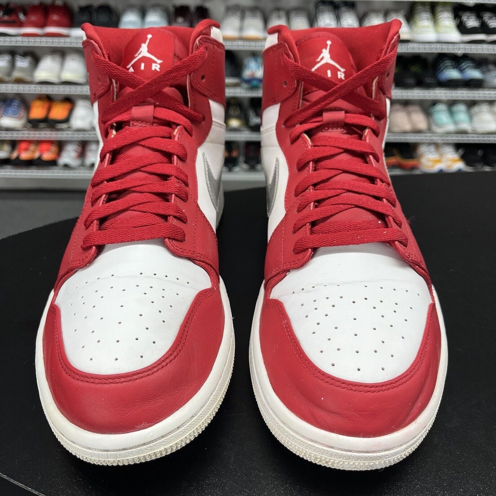 Asics Shoes Paris Nike Air Jordan 1 Retro High Red White Silver Medal 332550-602 Men's Size 13