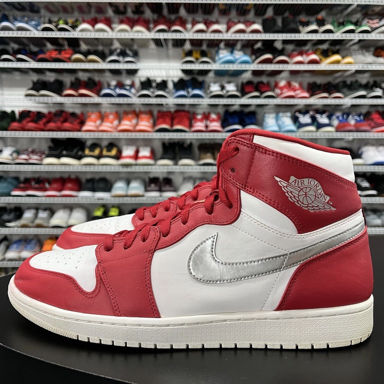 Saucony Size Compared To Asics Nike Air Jordan 1 Retro High Red White Silver Medal 332550-602 Men's Size 13