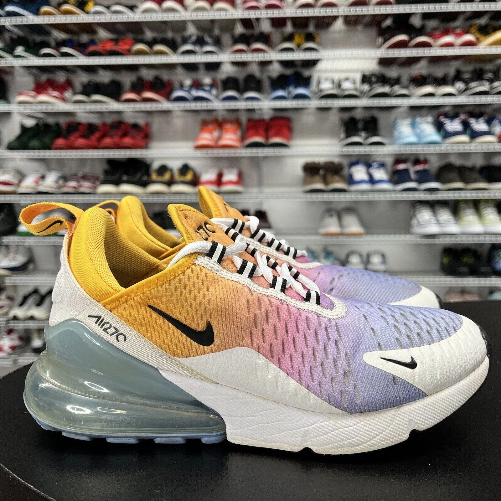 Nike Air Max 270 University Gold 2019 AH6789-702 Size 7.5 Asics Gel Venture 9 Running Shoe