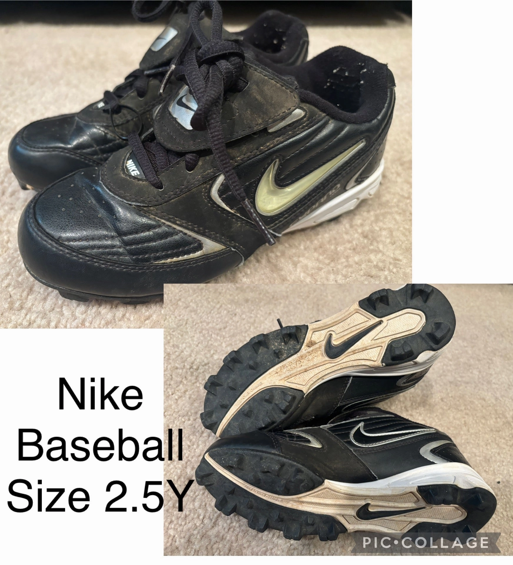 Asics Gel Venture 6 Running Shoe Nike Baseball Cleat Size 2.5Y - size Shoes:  2 & 2.5 (Little Kid)