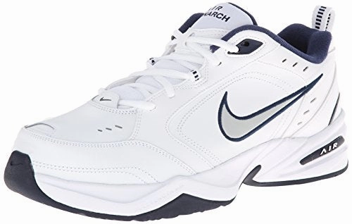 Nike Men's NIKE AIR MONARCH IV (4E) RUNNING SHOES -10;   White / Metallic Silver-Midnight Navy Saucony Vs Asics Running