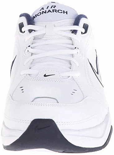 Nike Men's NIKE AIR MONARCH IV (4E) RUNNING SHOES -10;   White / Metallic Silver-Midnight Navy Best Asics Shoes For Knee Pain