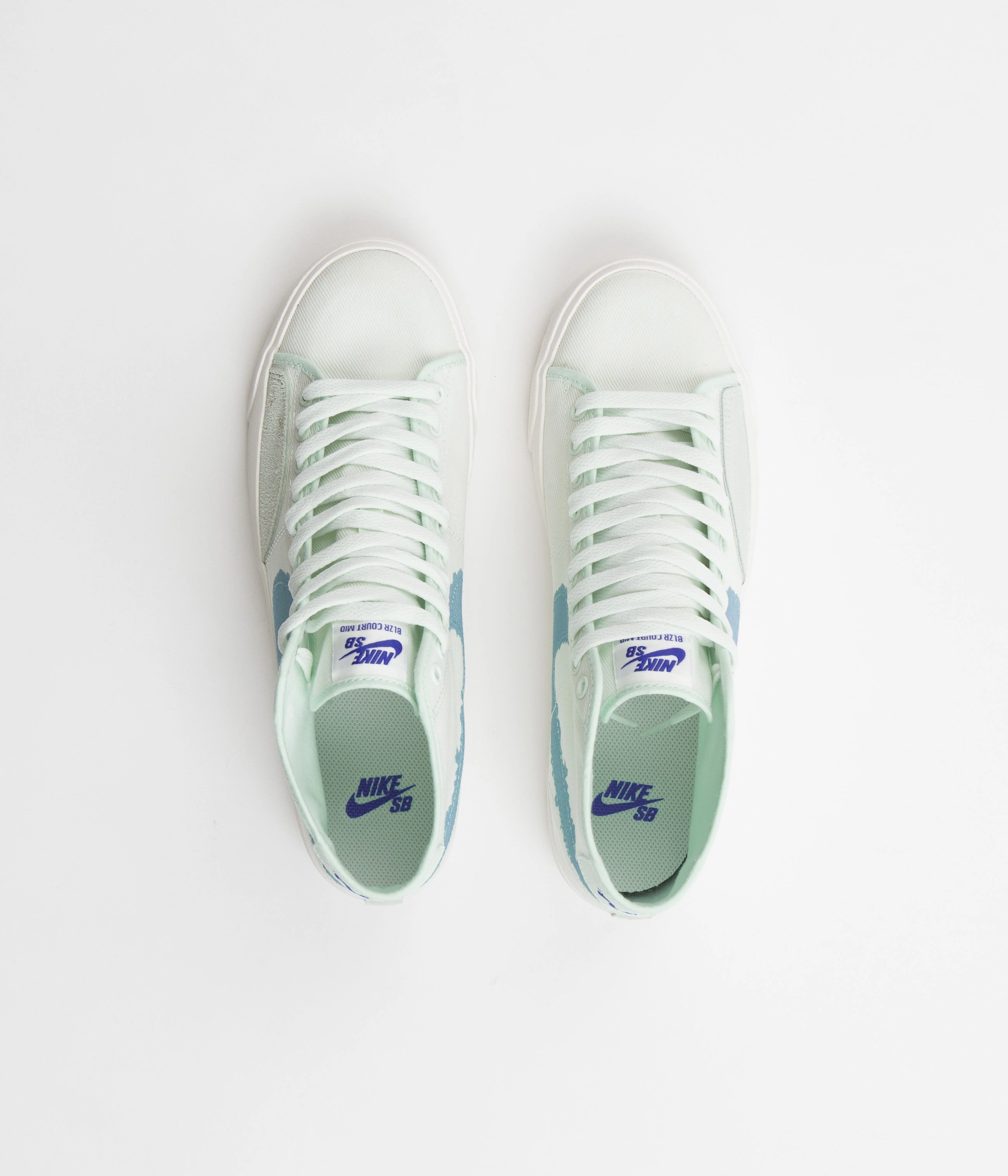 Nike SB Blazer Court Mid Premium Shoes - Barely Green / Boarder Blue - Barely Green Asics Gel-game Tennis Shoes
