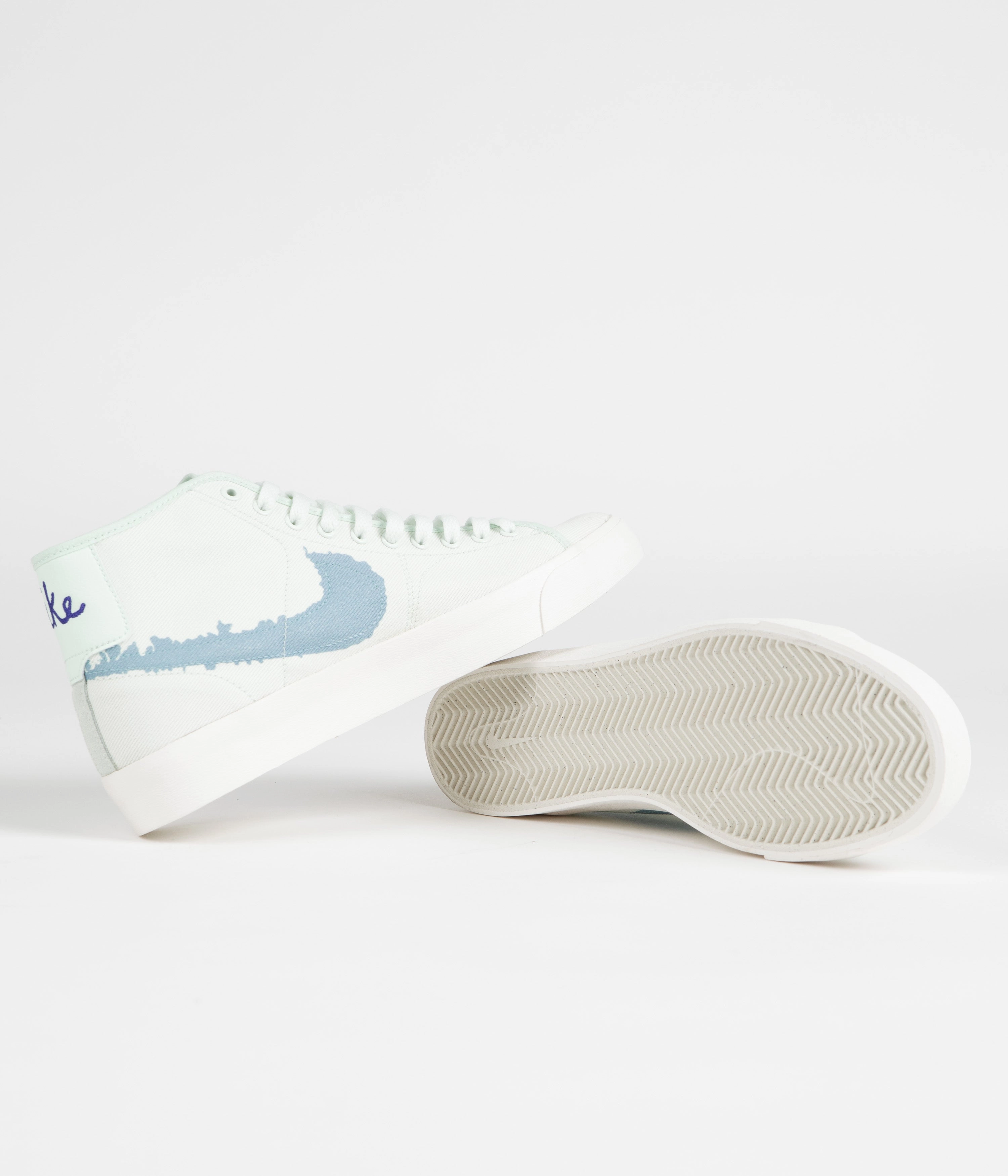 Asics Shoes In Uk Nike SB Blazer Court Mid Premium Shoes - Barely Green / Boarder Blue - Barely Green