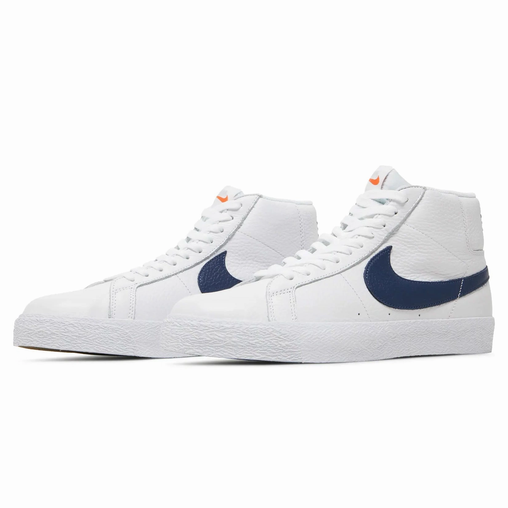 Nike SB Blazer Mid ISO Shoes - White/Navy-White-Safety Orange Similar Shoes To Asics Gel Kayano
