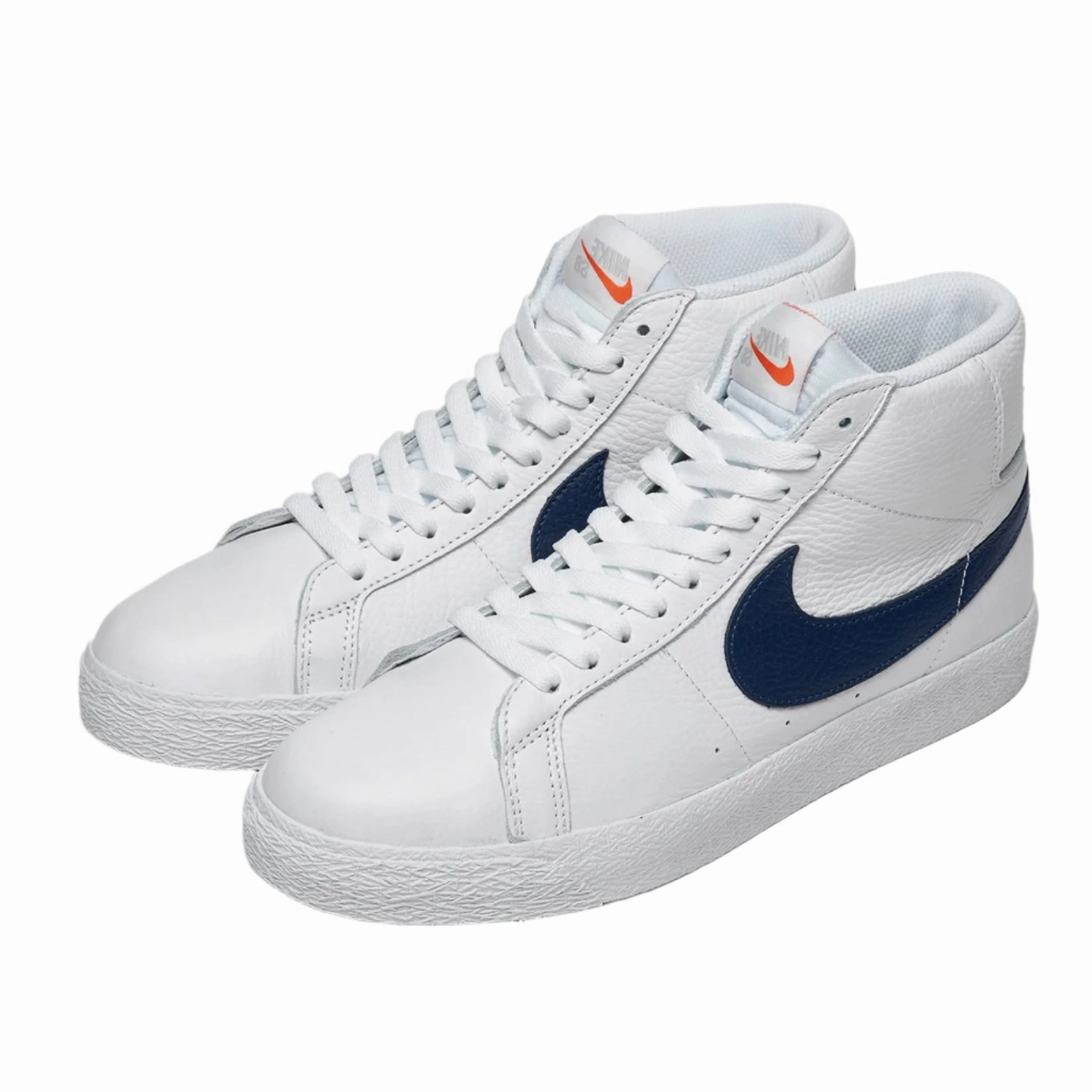 Asics Collab Shoes Nike SB Blazer Mid ISO Shoes - White/Navy-White-Safety Orange
