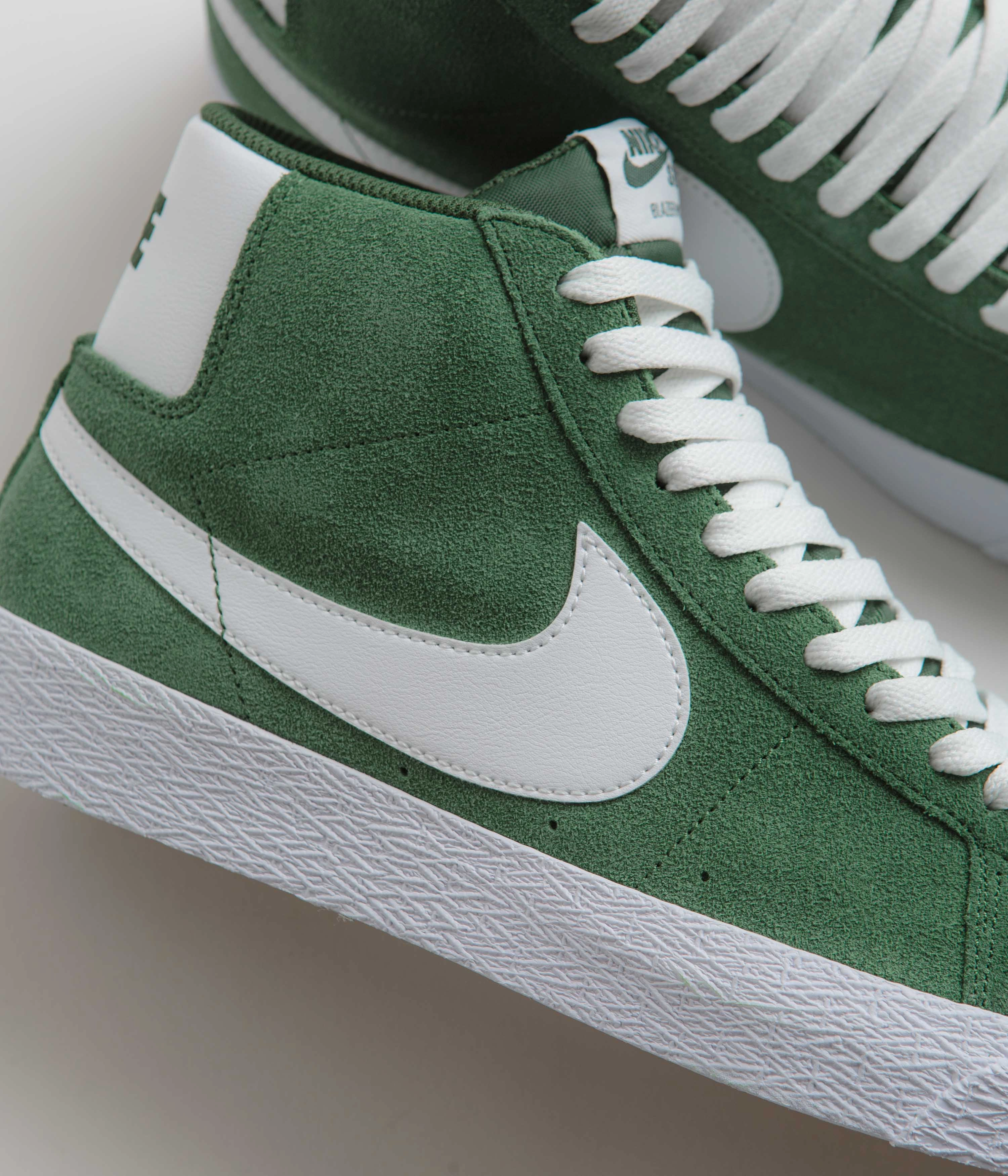 Nike SB Blazer Mid Shoes - Fir / White - Fir - White Asics Gel Nimbus Running Shoe