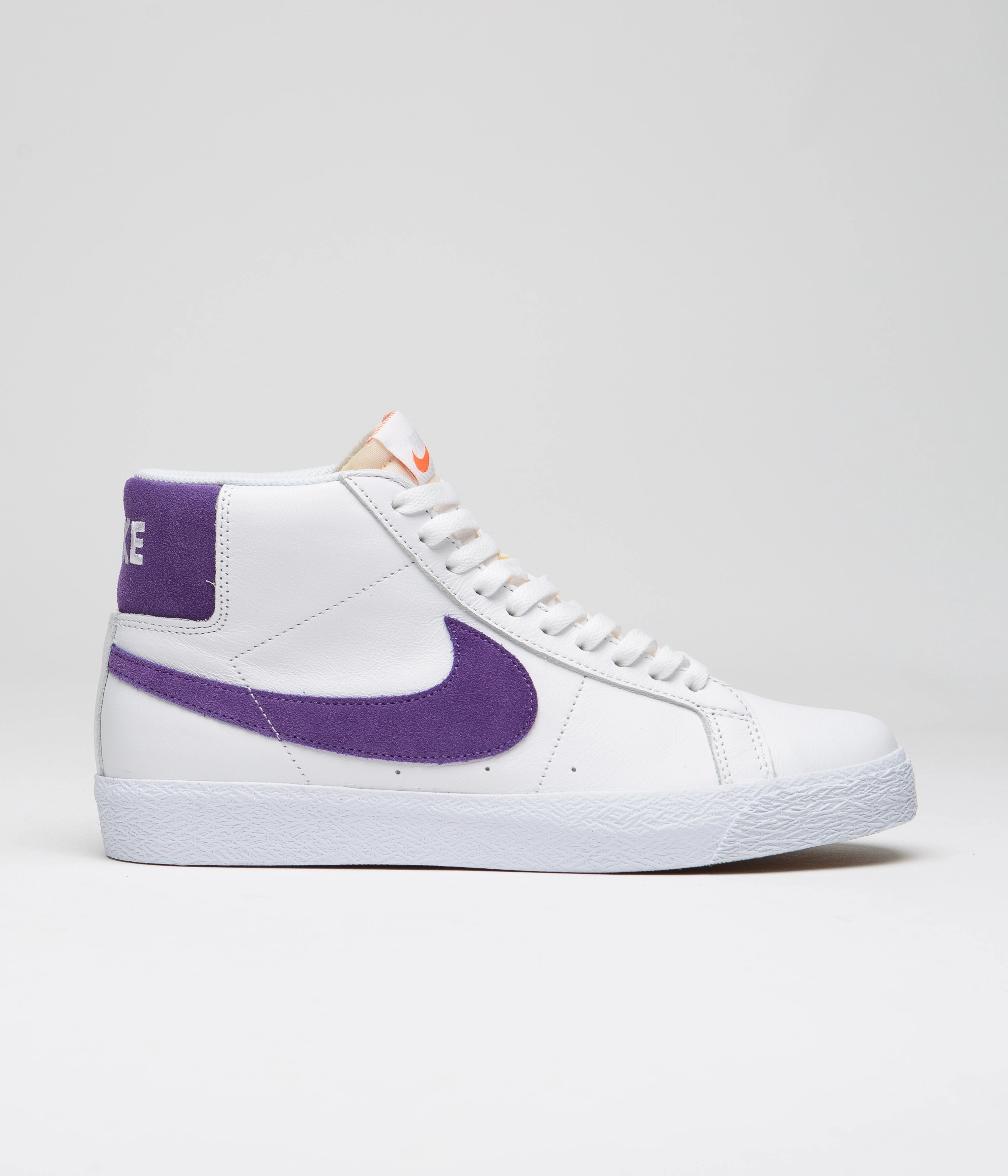 Nike SB Blazer Mid Shoes - White / Court Purple - White - Gum Light Brown Asics Running Shoes Metaspeed