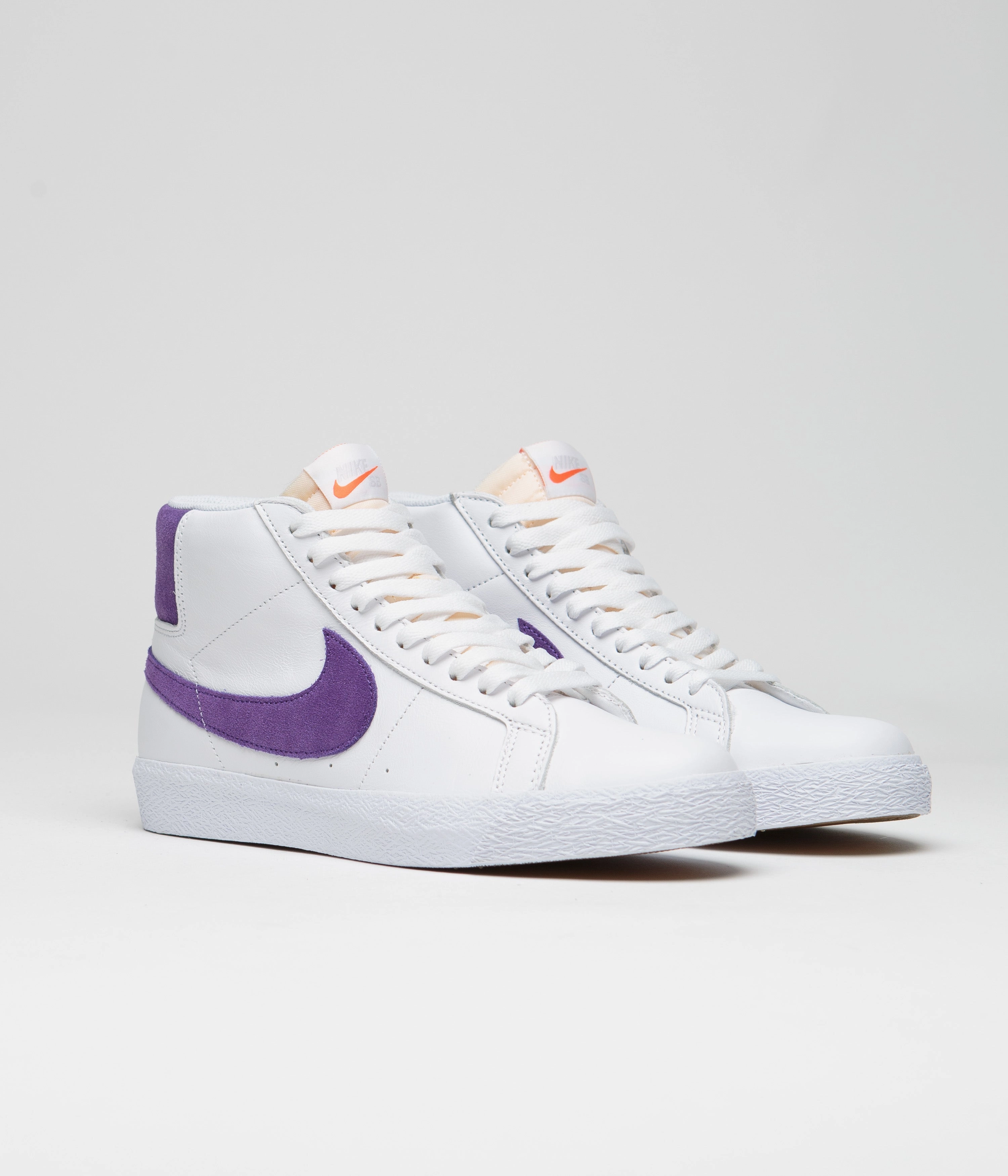 Asics Dad Shoe Nike SB Blazer Mid Shoes - White / Court Purple - White - Gum Light Brown