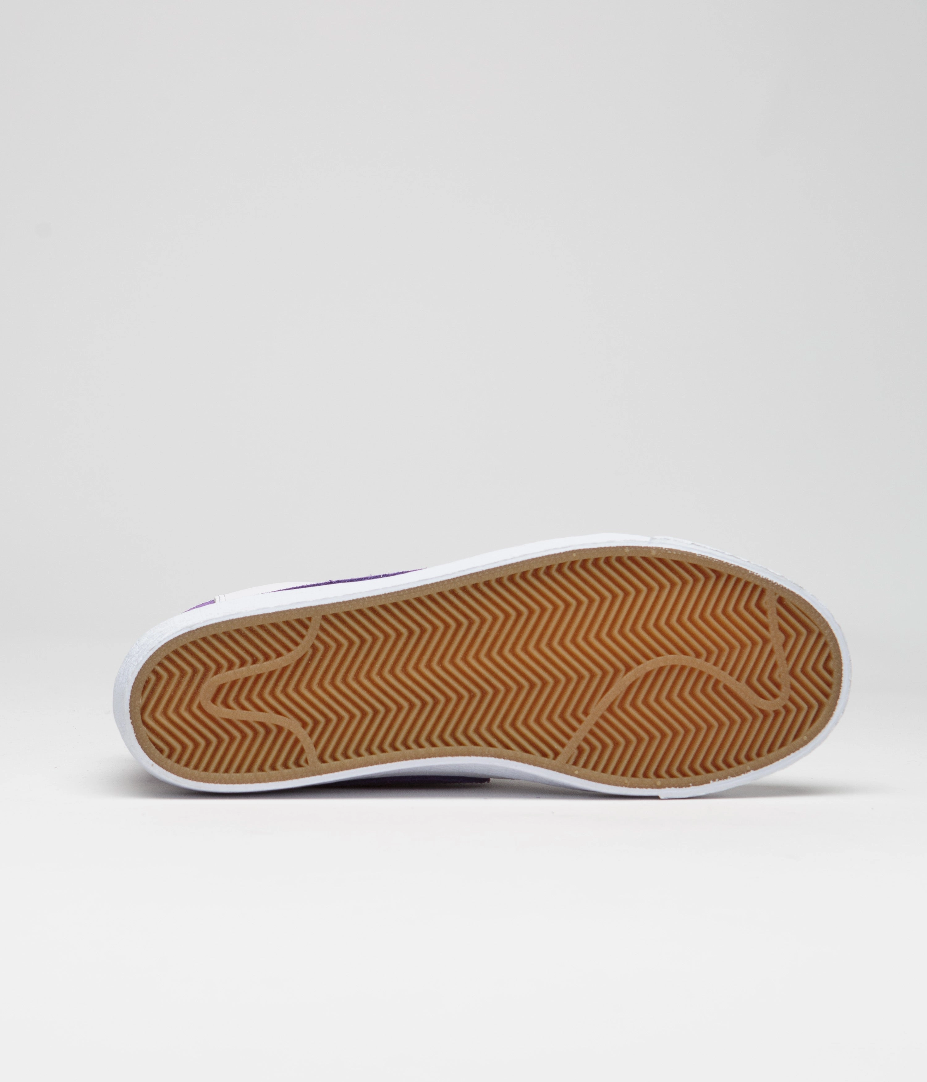 Nike SB Blazer Mid Shoes - White / Court Purple - White - Gum Light Brown Asics Rubber Sole Shoes