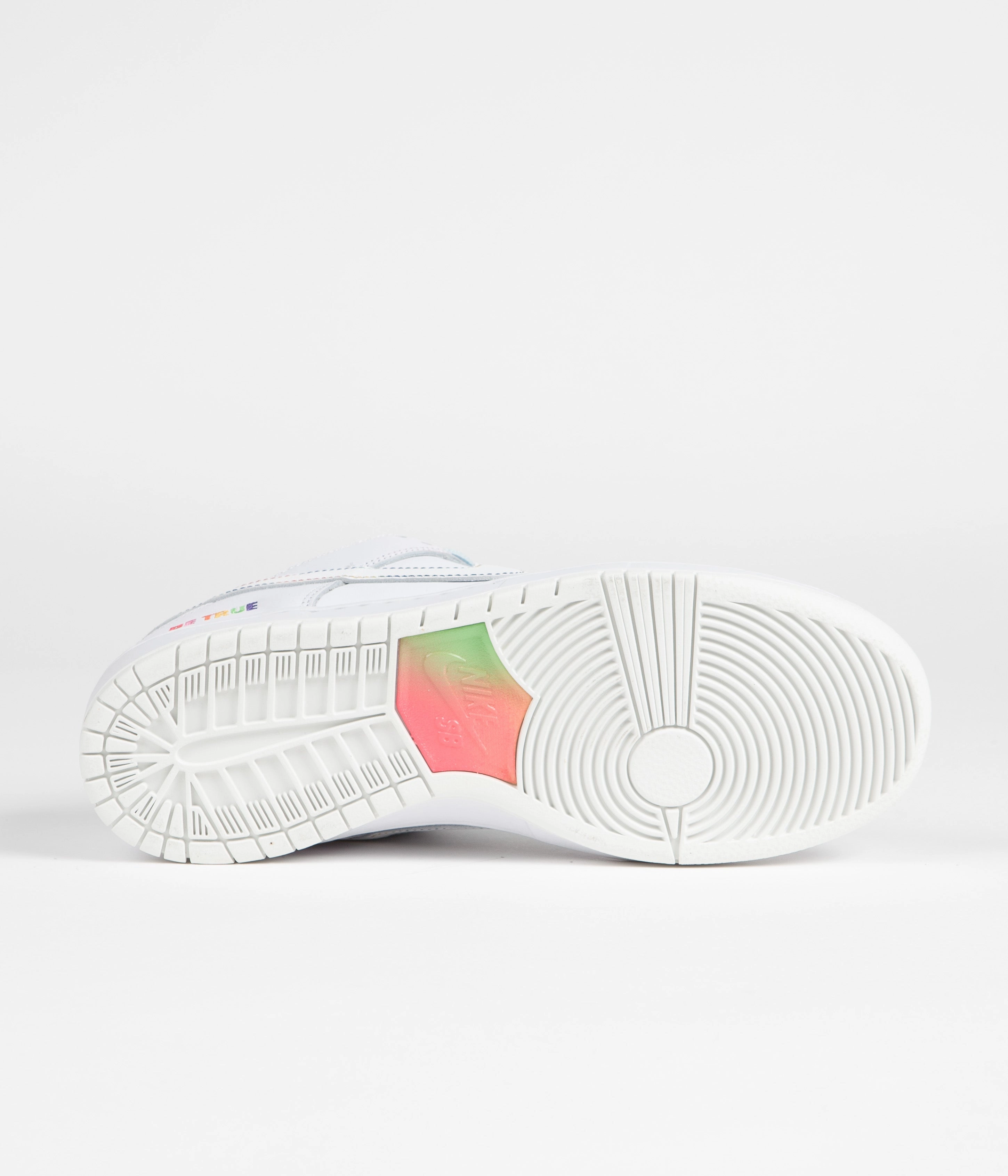 Nike SB Dunk Low 'Be True' Shoes - White / Summit Rainbow - White Asics Shoes No Laces