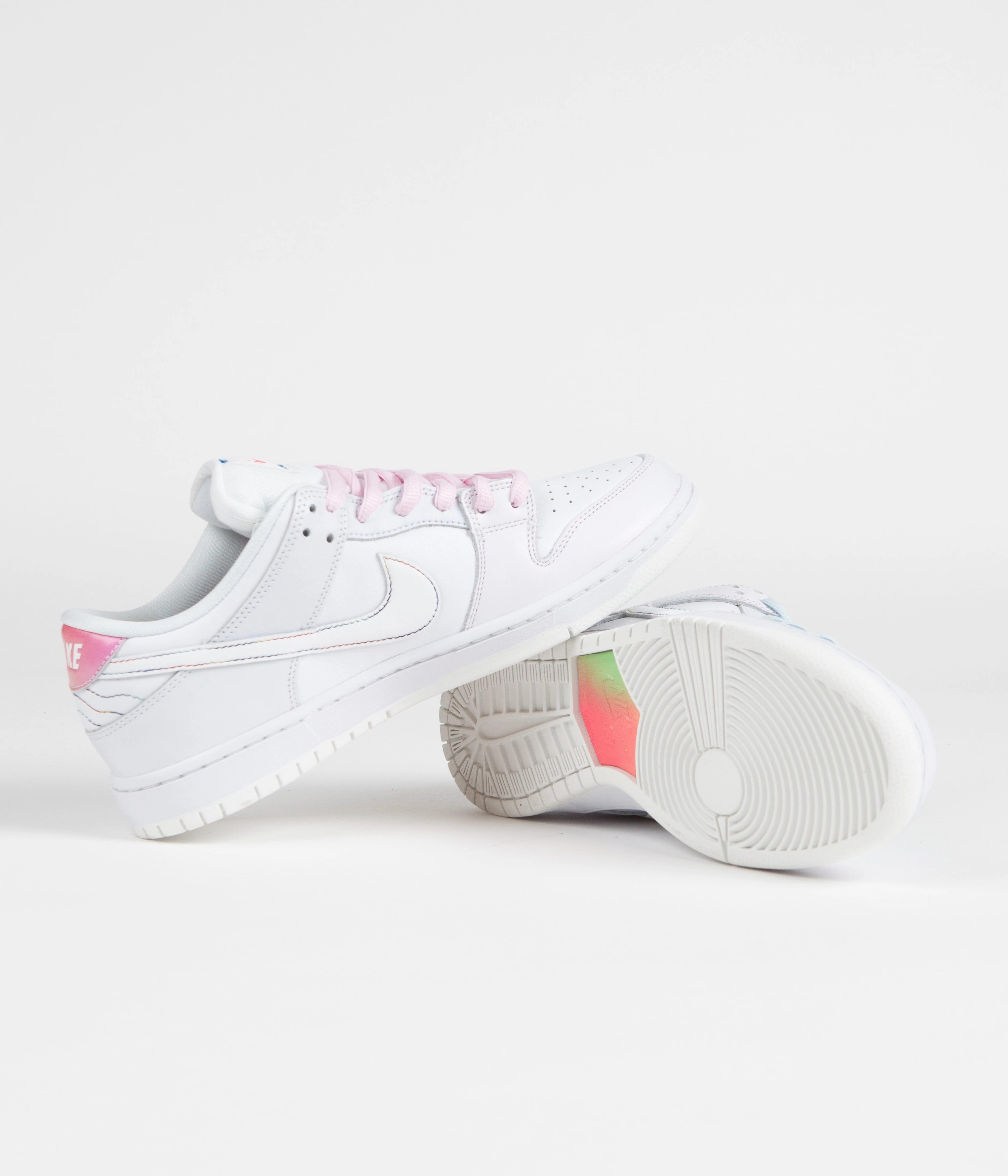 Nike SB Dunk Low 'Be True' Shoes - White / Summit Rainbow - White Best Asics Shoes For Hiit