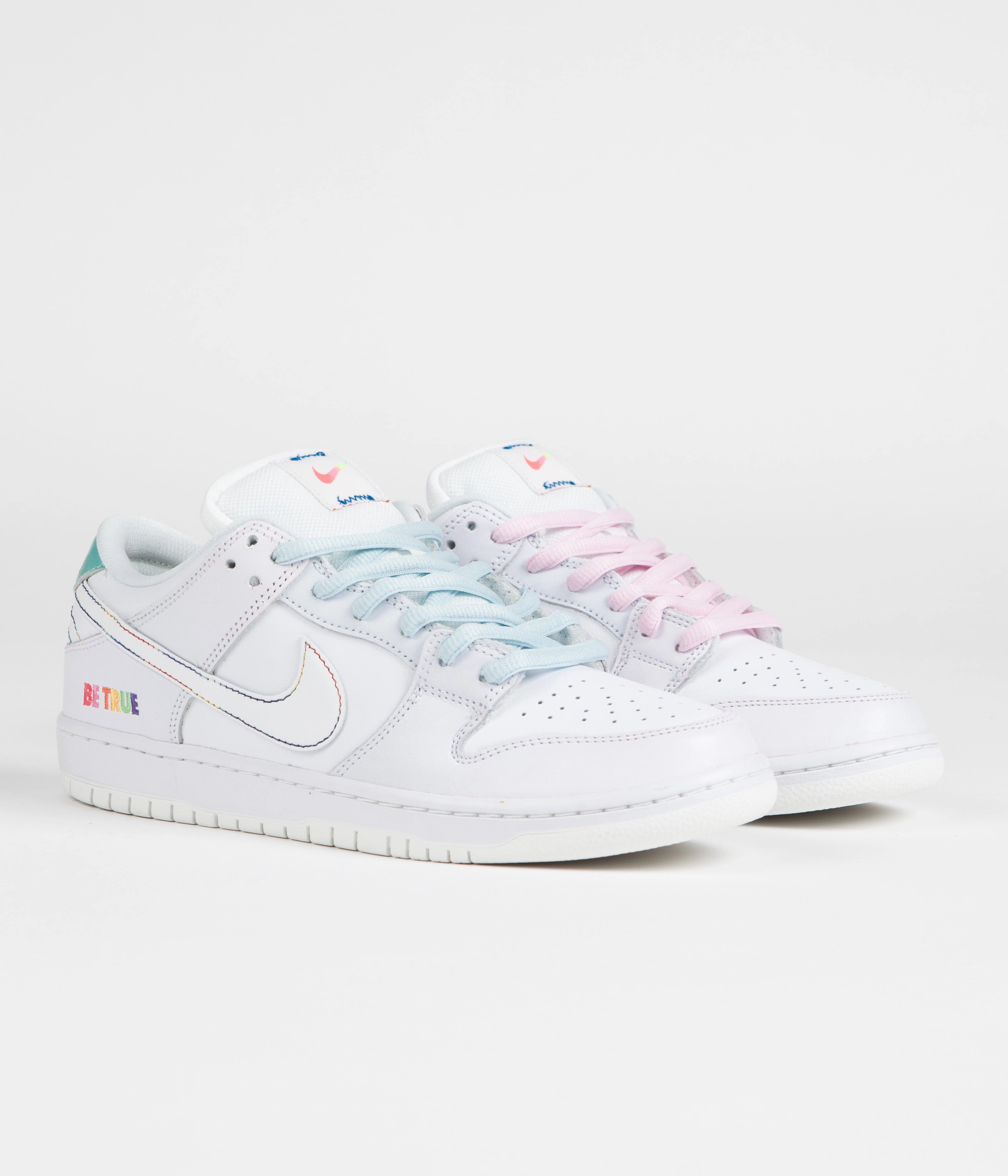 Nike SB Dunk Low 'Be True' Shoes - White / Summit Rainbow - White Asics Japan S Golf Shoes