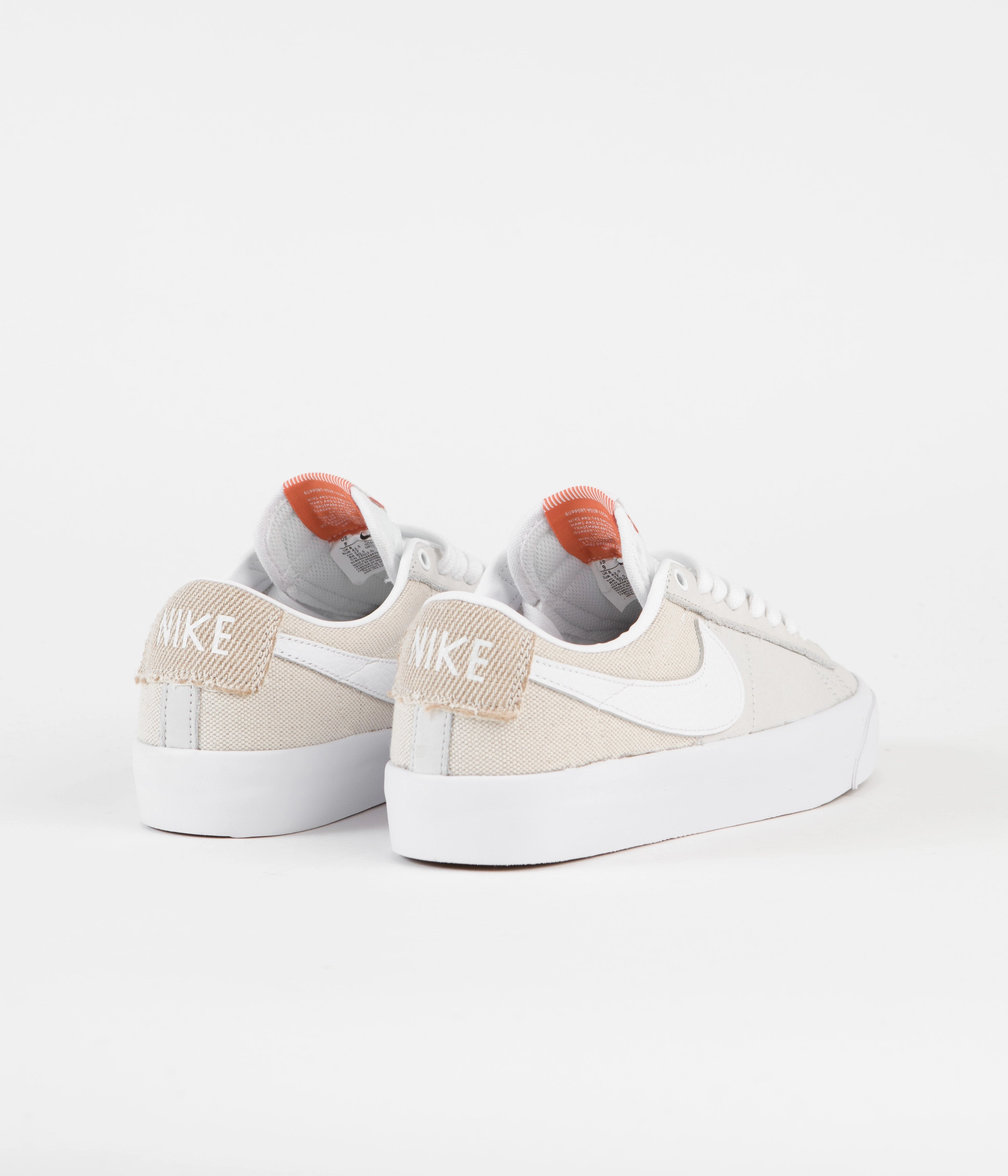 Nike SB Orange Label Blazer Low Pro GT Shoes - White / White - White - Summit White Asics Running Shoes Retro