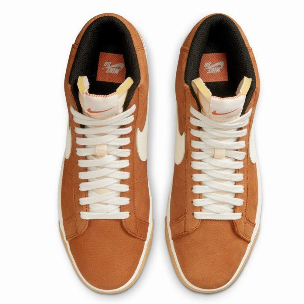 Nike SB Orange Label Zoom Blazer Mid Shoes - Dark Russet / Sail Asics Shoes Vs Hoka