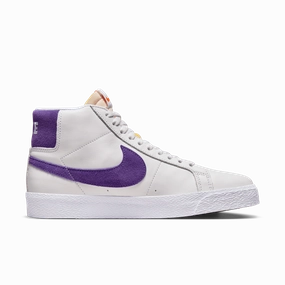 Asics Taekwondo Shoes Nike SB Orange Label Zoom Blazer Mid Shoes -  White / Court Purple - Gum Light Brown