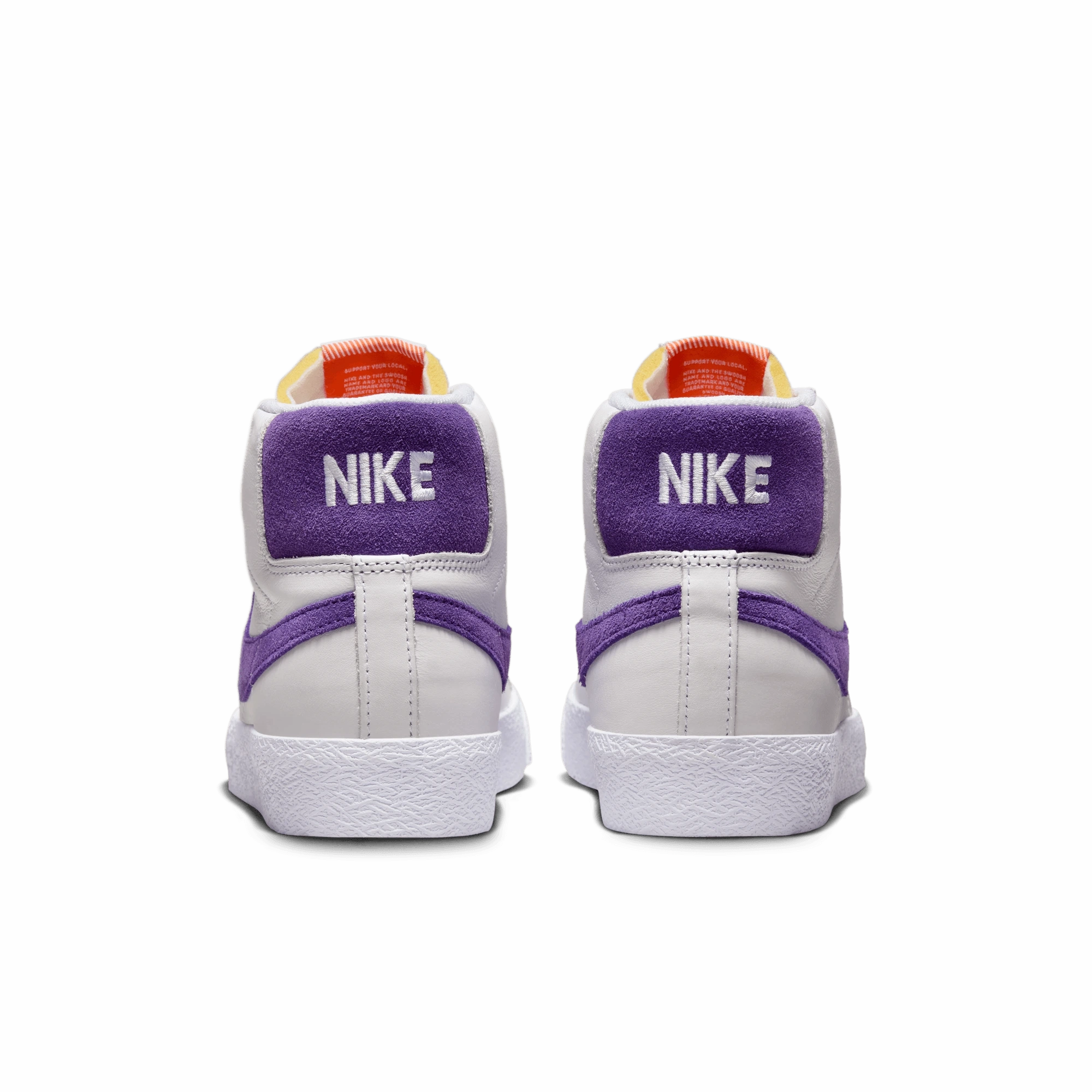 Nike SB Orange Label Zoom Blazer Mid Shoes -  White / Court Purple - Gum Light Brown Good Asics Shoes