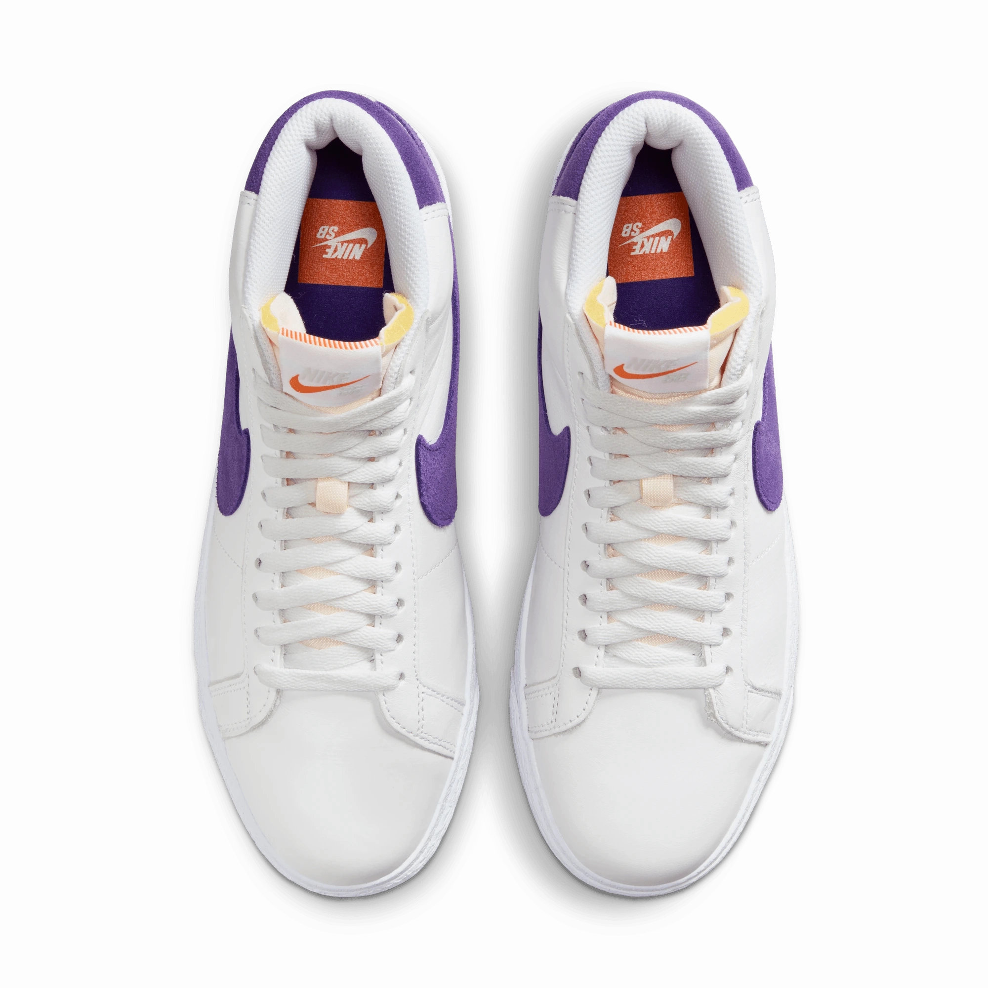 Asics Trail Running Shoe Nike SB Orange Label Zoom Blazer Mid Shoes -  White / Court Purple - Gum Light Brown