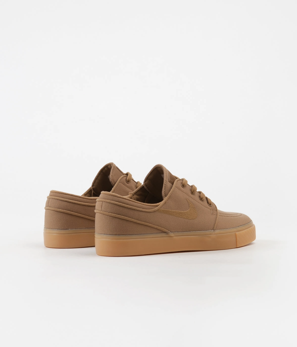 Nike SB Stefan Janoski Shoes - Golden Beige / Golden Beige - Gum Yellow Asics Logo