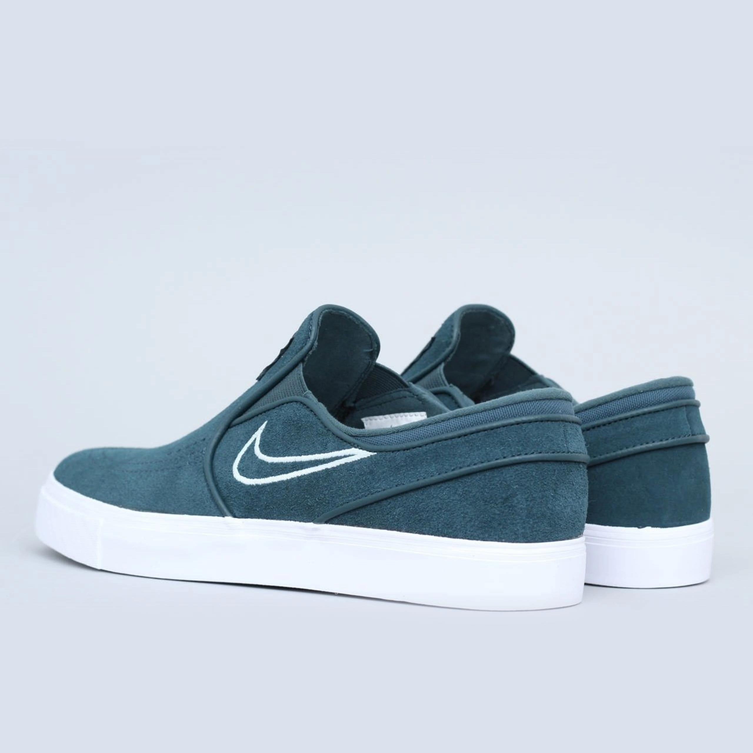 Nike SB Stefan Janoski Slip Shoes Deep Jungle / Barely Grey - White Lifestyle Shoes Asics