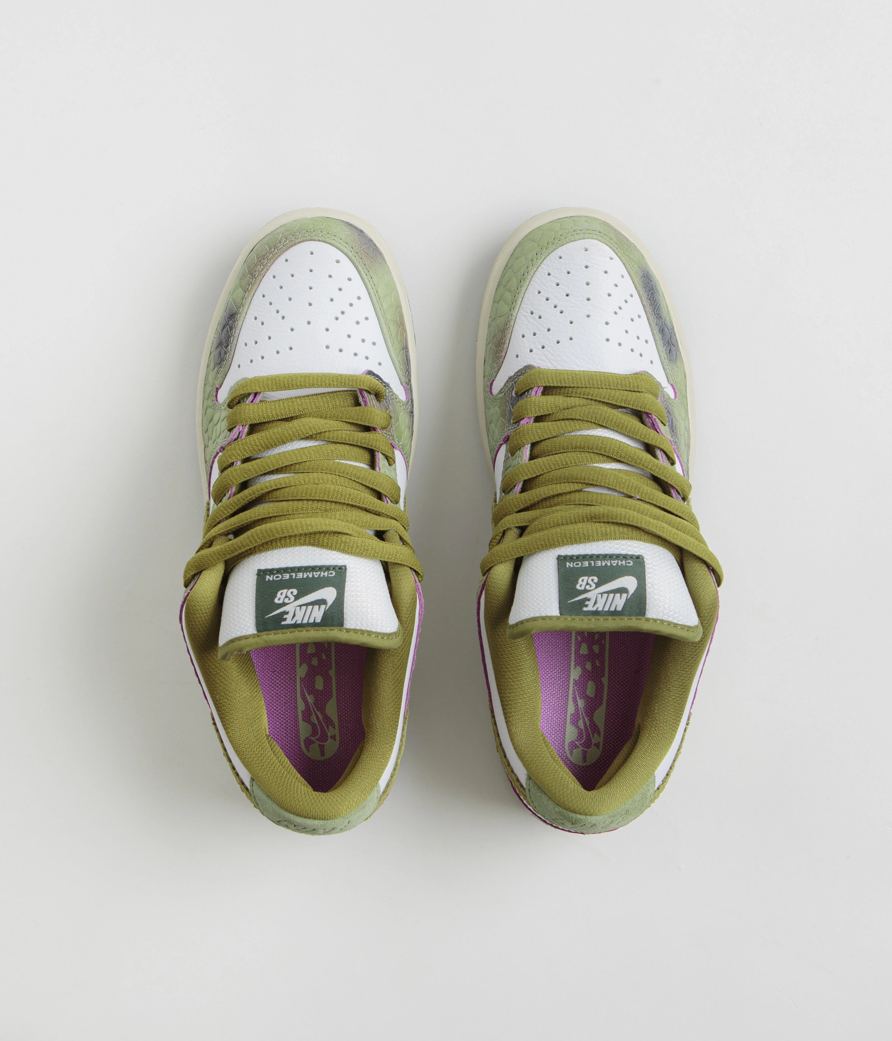 Nike SB x Alexis Sablone Dunk Low Pro 'Chameleon' Shoes - Oil Green / Desert Moss - White Size Chart For Asics Shoes