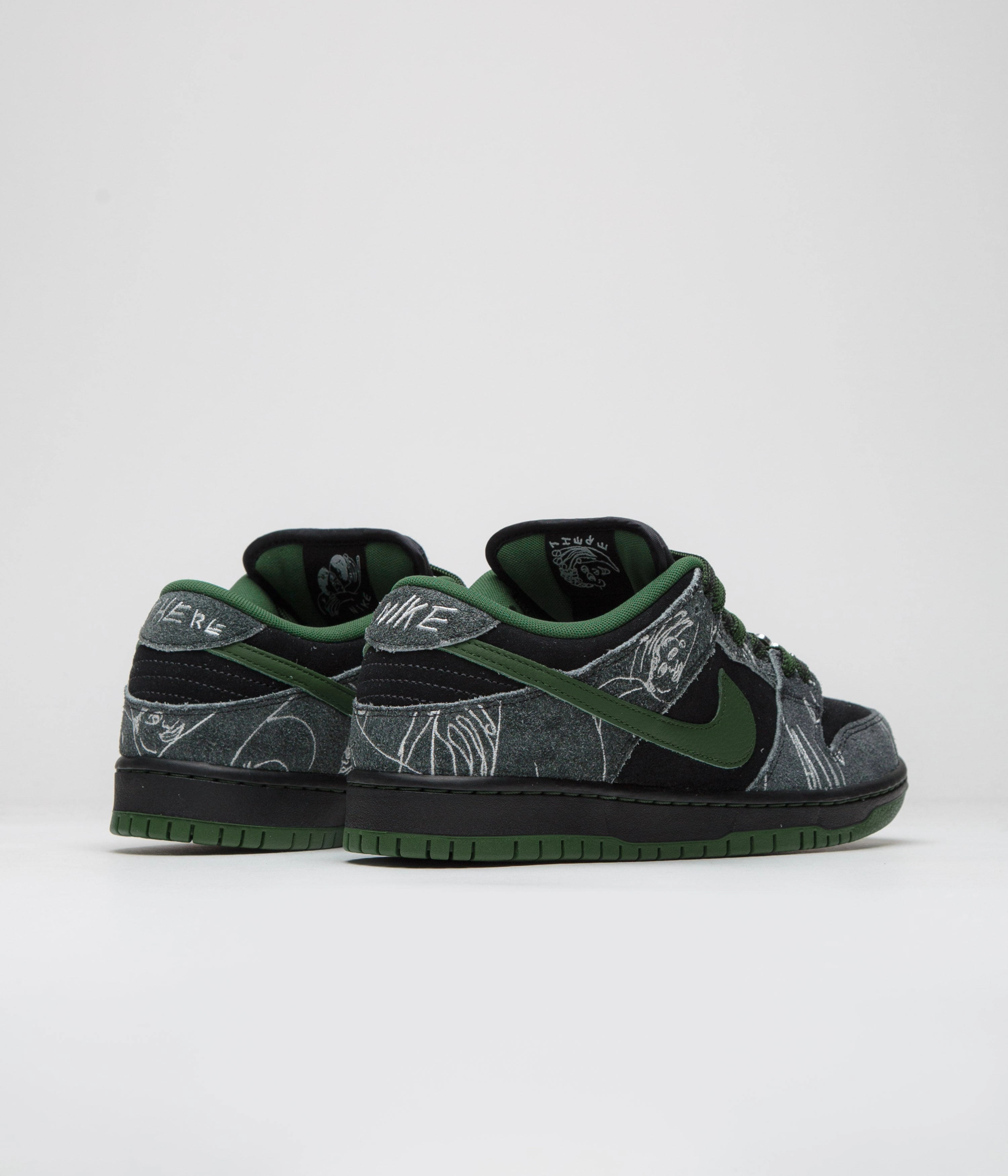 Nike SB x There Skateboards Dunk Low Shoes - Black / Gorge Green - Summit White Asics Gel Rocket 7 Volleyball Shoes