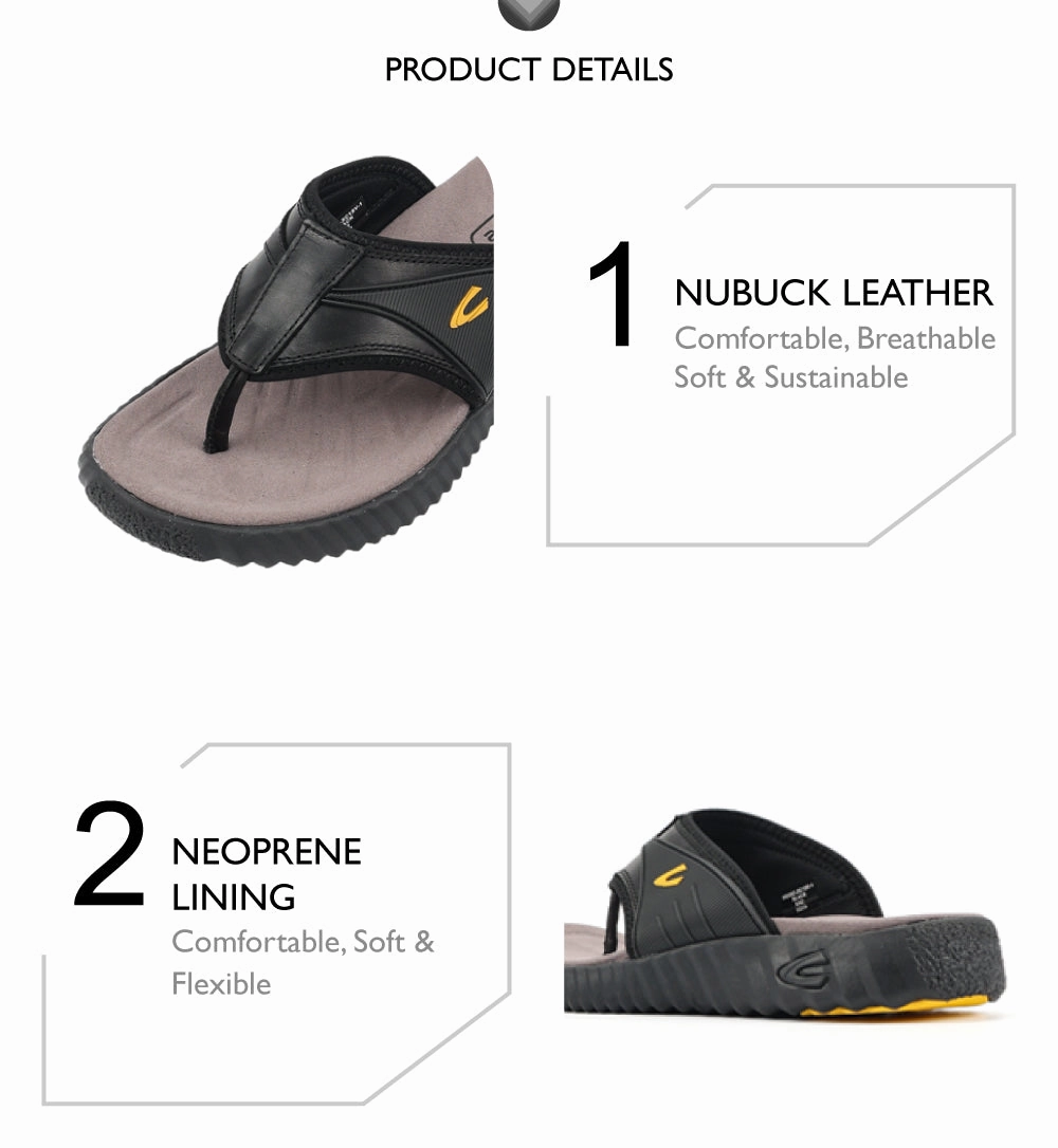 camel active Leather Sandals Men Black FRED-892503-XC1SV-1 Sandals Resorts Locations